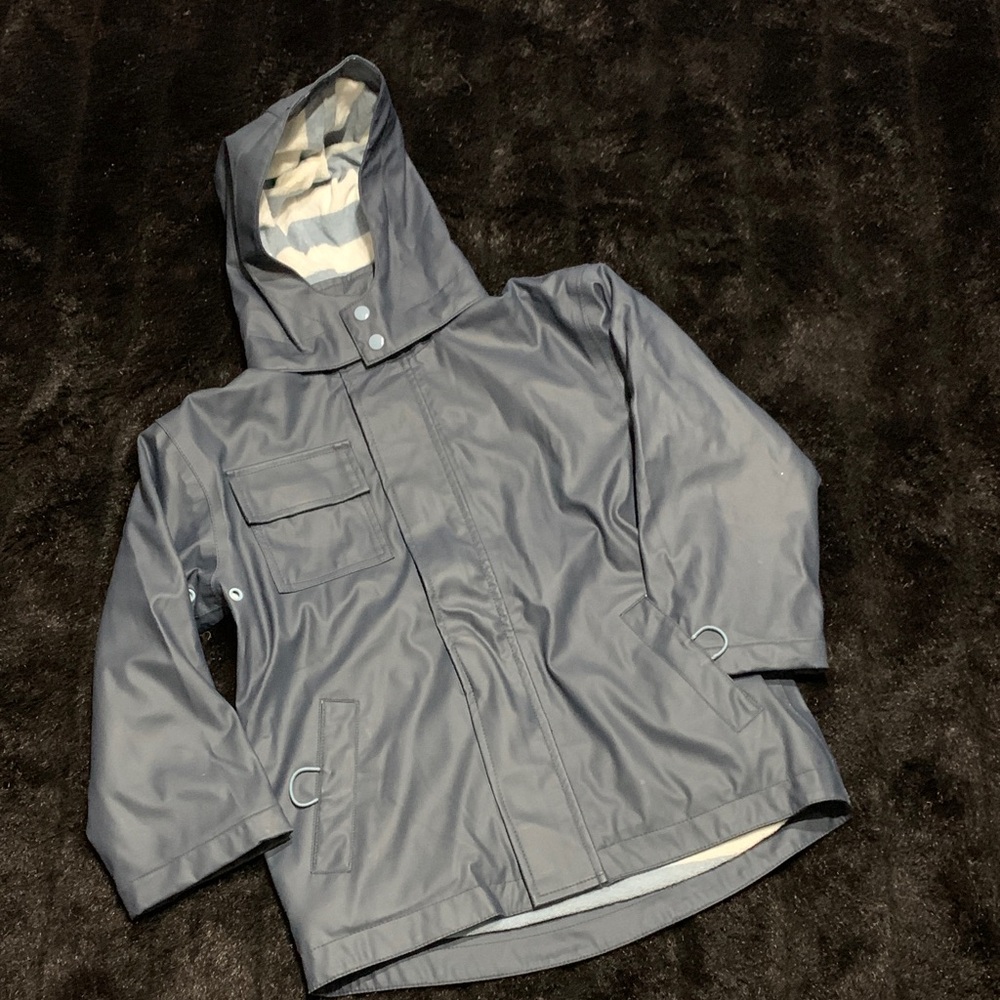 Hatley Charcoal Hooded Raincoat for Kids